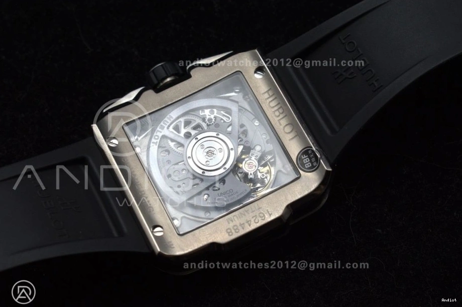 Edition Unico on Dial Titanium Rubber Square Black Bang Best BBF Strap 1:1 Skeleton 42mm A1280 0523